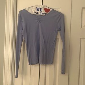 Long sleeve light blue shirt